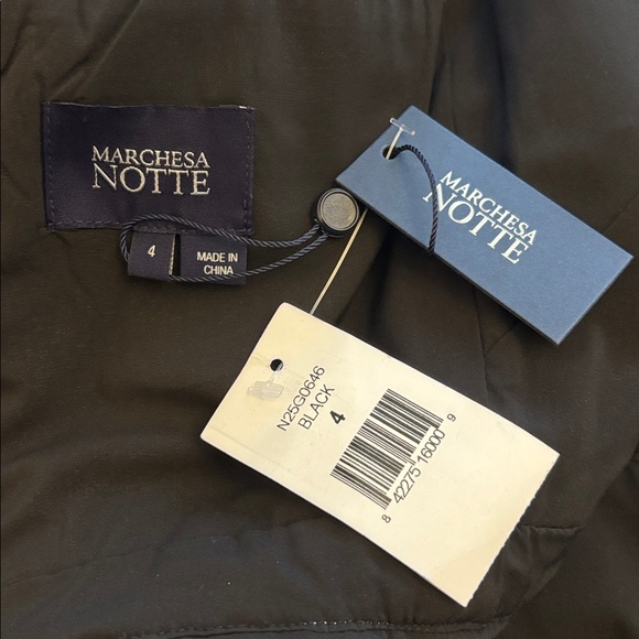 NWT Marchesa Black and Cream Lace Maxi Dress, US4 - Picture 16 of 16